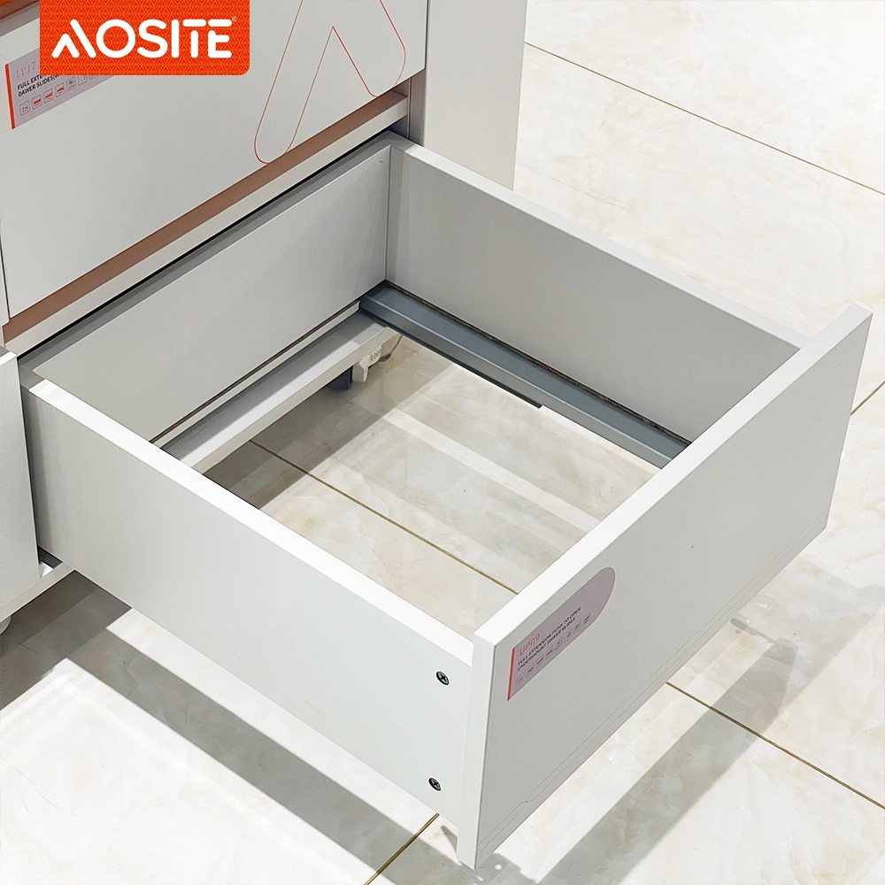 AOSITE S6816P /S6819P pilna izvilkuma atvilktņu vadotnes, spiežot, lai atvērtu zem tām 1