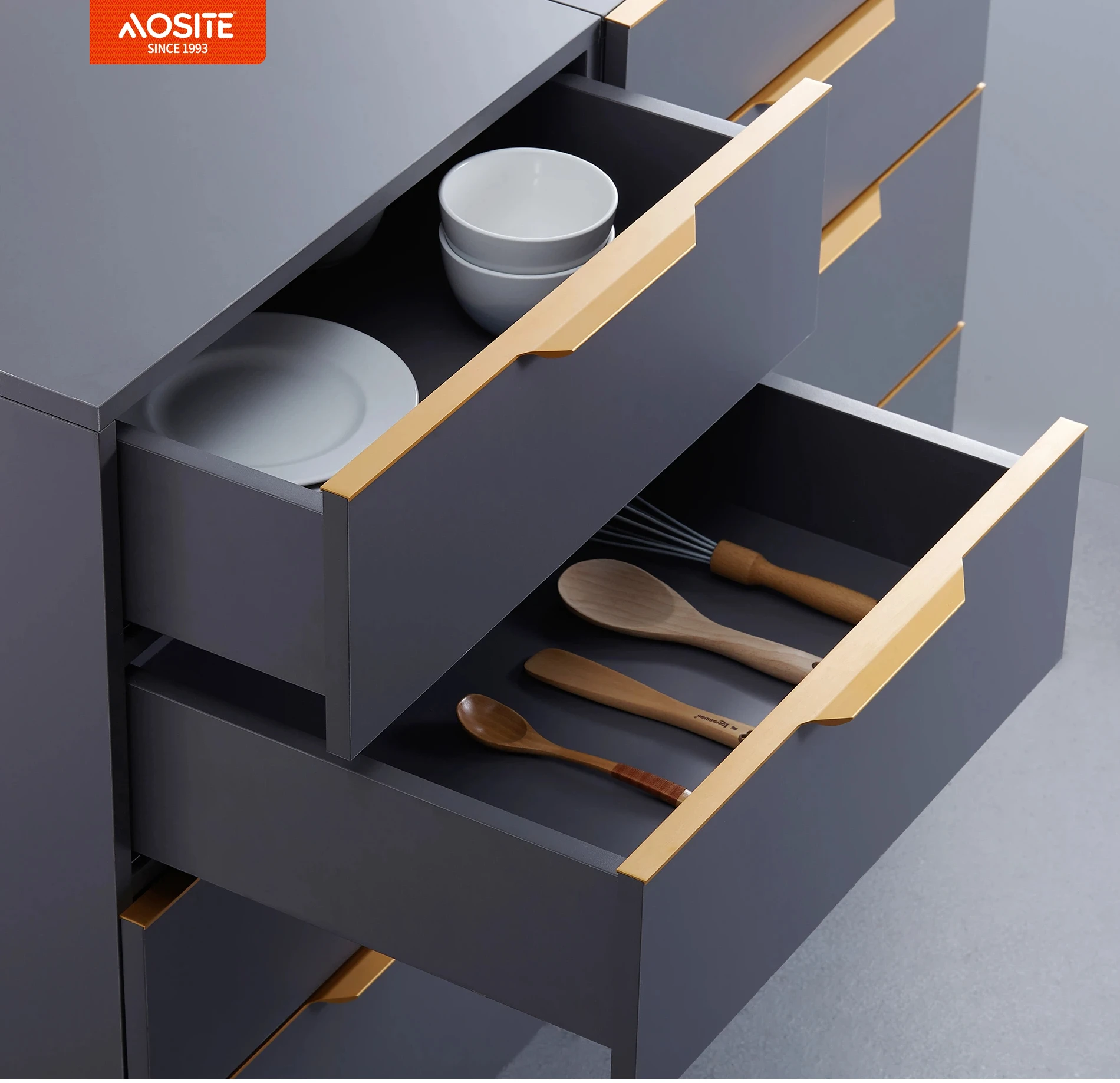 AOSITE S6816 / S6819 Бүрэн өргөтгөлийг бүрэн хаах зөөлөн хаалтын шүүгээ (1D бариултай) 1
